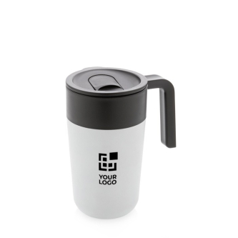 Tasse en plastique recyclé et métal avec zone d'impression