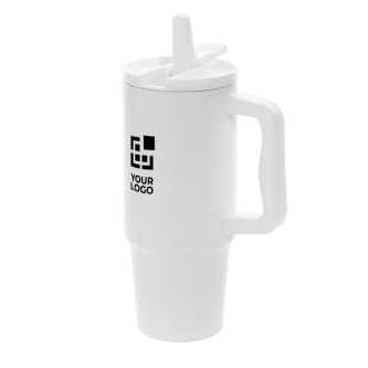 Gobelet en acier recyclé avec bec rabattable et bouchon à vis 900 ml