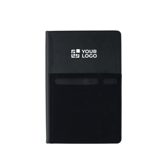 Carnet avec trois pochettes intégrées avec zone d'impression