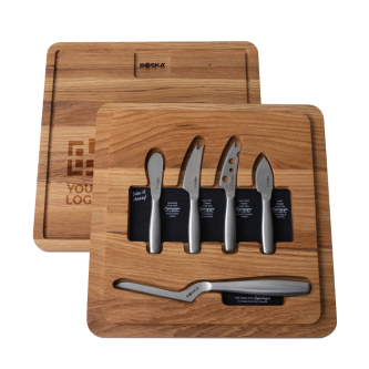 Set de fromages avec planche en chêne européen Boska 29 x 29 cm
