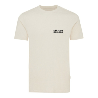 T-shirt coton recyclé et biologique 180 g/m2 Iqoniq Manuel couleur vert chiné avec zone d'impression