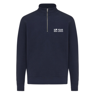 Pull demi‑zip en coton recyclé 300 g/m² Iqoniq Elgon