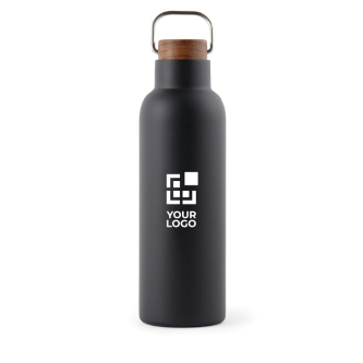 Thermos en inox recyclé à poignée et bouchon en bois 800ml
