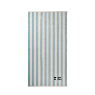Serviette de plage en coton recyclé à rayures 450 g/m² 80 x 160 cm