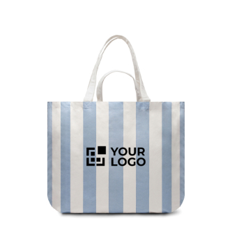 Sac de plage en coton recyclé avec bandoulières et anses 390 g/m²