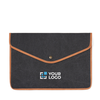 Housse ordinateur portable en toile recyclée avec bords colorés 16”