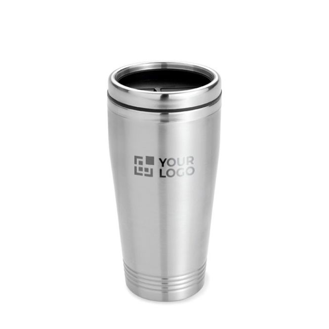 Verre thermique personnalisé de 400ml couleur  argenté mat