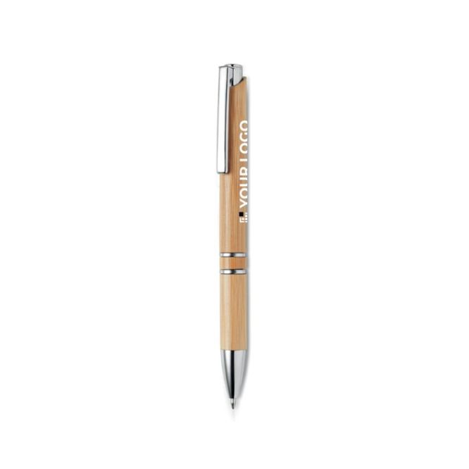 Stylo en bambou avec logo couleur bois