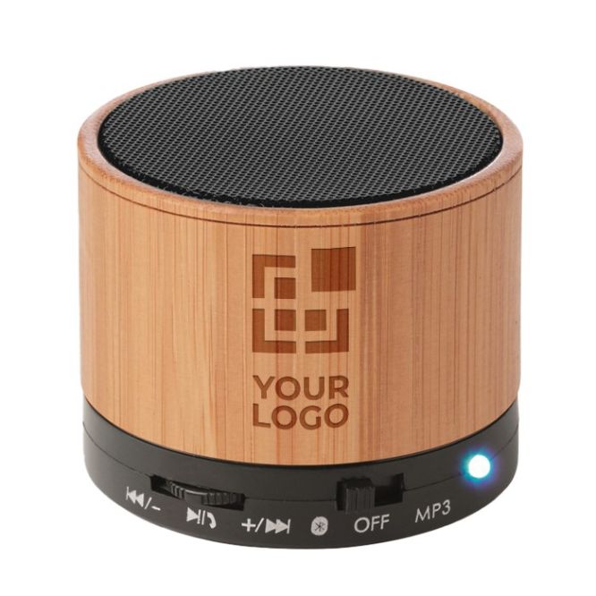 Enceinte Bluetooth en bois publicitaire couleur noir