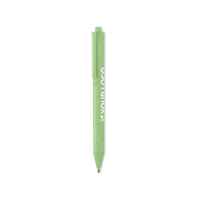Stylo écologique avec bouton poussoir couleur orange