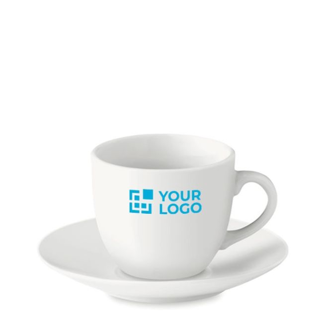 Tasse à café personnalisée avec le logo couleur blanc
