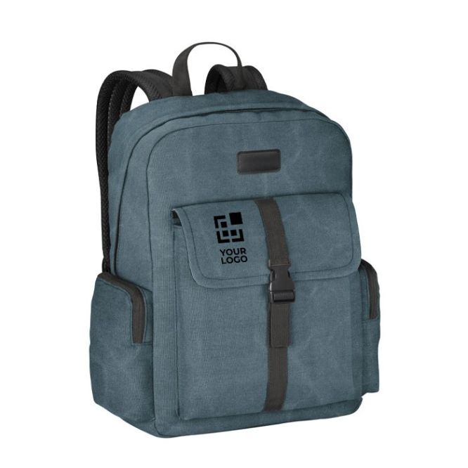 Sac à dos publicitaire au stylo d'aventurier couleur bleu