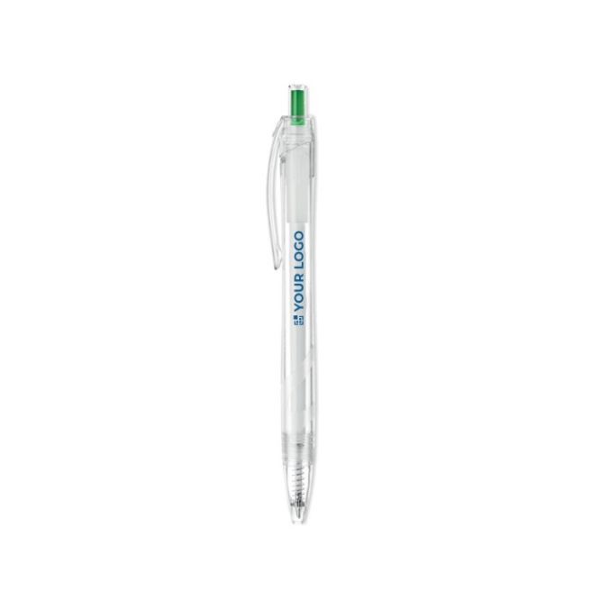 Stylo bille publicitaire en plastique recyclé avec zone d'impression