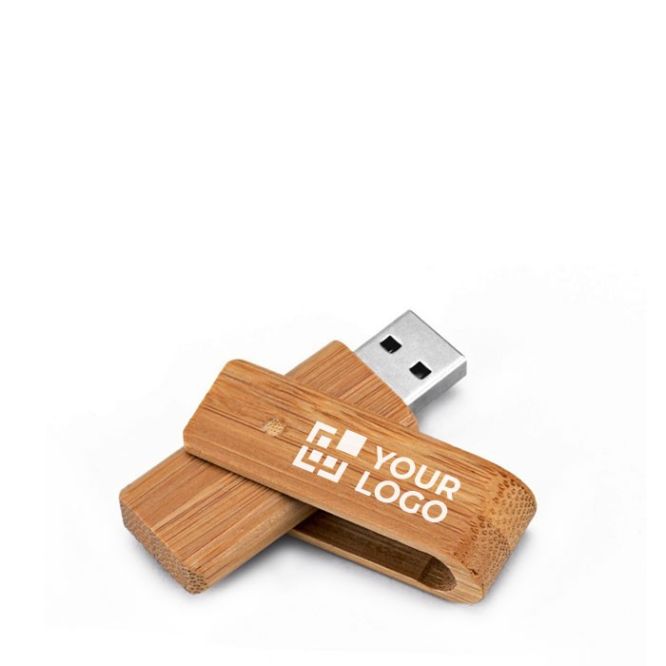 Jolie clé USB personnalisée en bambou avec zone d'impression