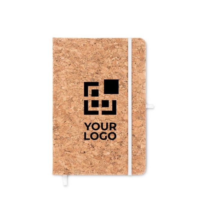 Carnet A5 personnalisable en liège couleur noir