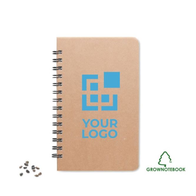 Carnet écologique avec graines de pin avec zone d'impression