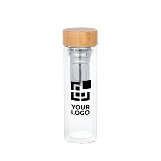 Bouteille en verre avec infuseur de thé