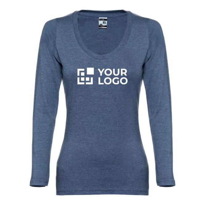 T- shirt pour femme avec manches longues avec zone d'impression