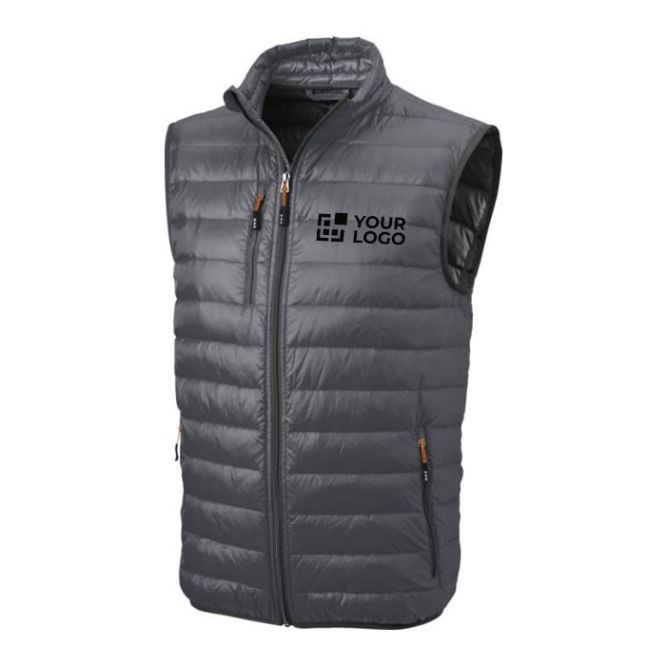 Bodywarmer duvet léger publicitaire avec zone d'impression
