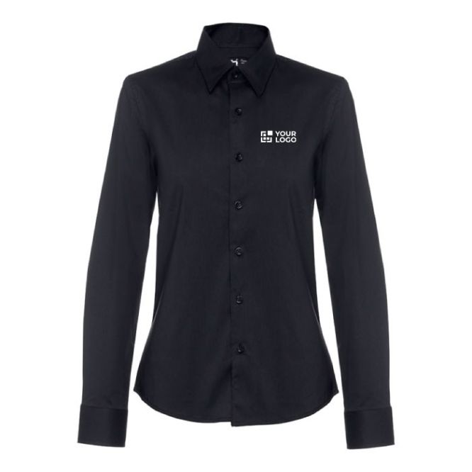 Chemise logoté à manches longues 115 g/m2 avec zone d'impression