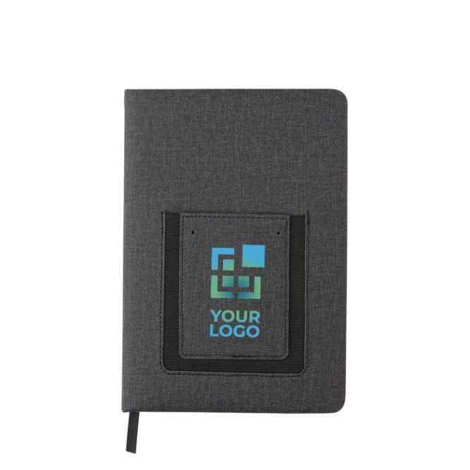 Carnet avec une poche pour le téléphone couleur gris foncé