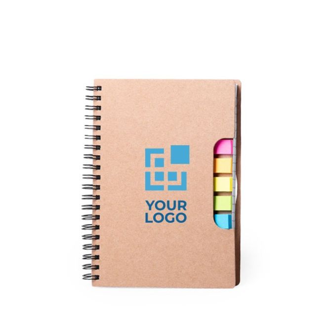 Carnet avec notes autocollantes colorées avec zone d'impression