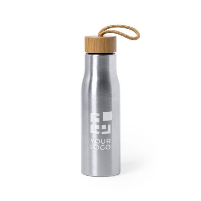 Gourde inox personnalisable avec logo couleur argenté