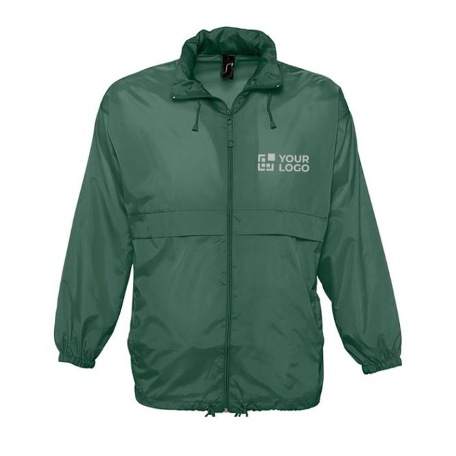Veste coupe-vent personnalisée avec logo avec zone d'impression