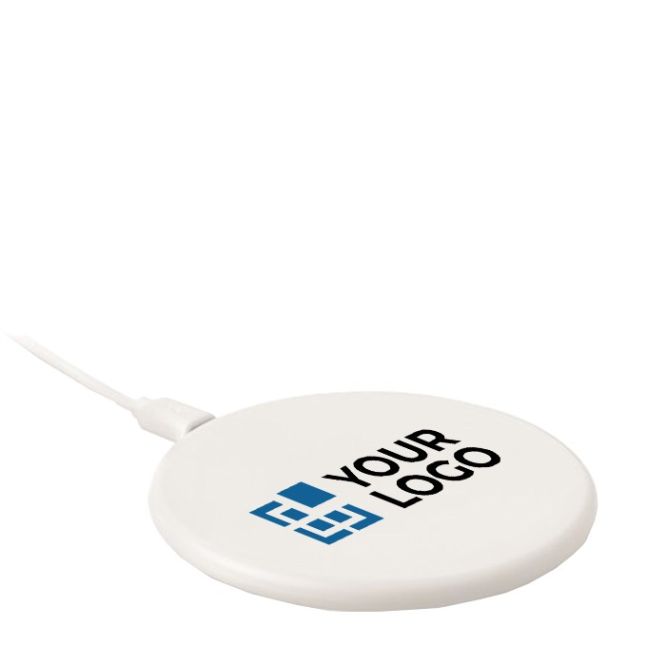 Chargeur sans fil personnalisé recyclable couleur blanc