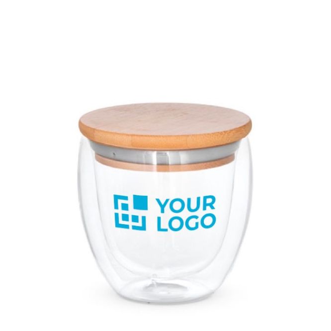 Joli mug avec couvercle en Bambou avec zone d'impression