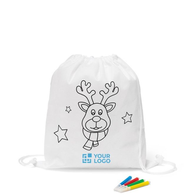 Sac à dos avec motif de renne à colorier