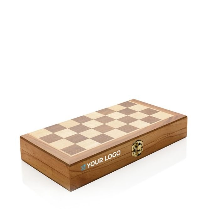 Echiquier pliable en bois de pin avec zone d'impression
