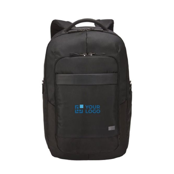 Sac à dos publicitaire pour grand ordinateur couleur noir deuxième vue frontale