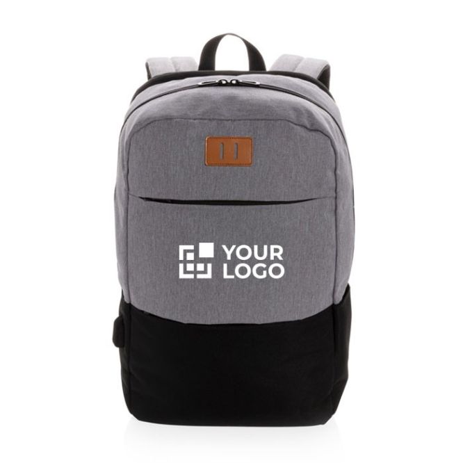 Sac à dos avec poche RFID et port USB couleur noir