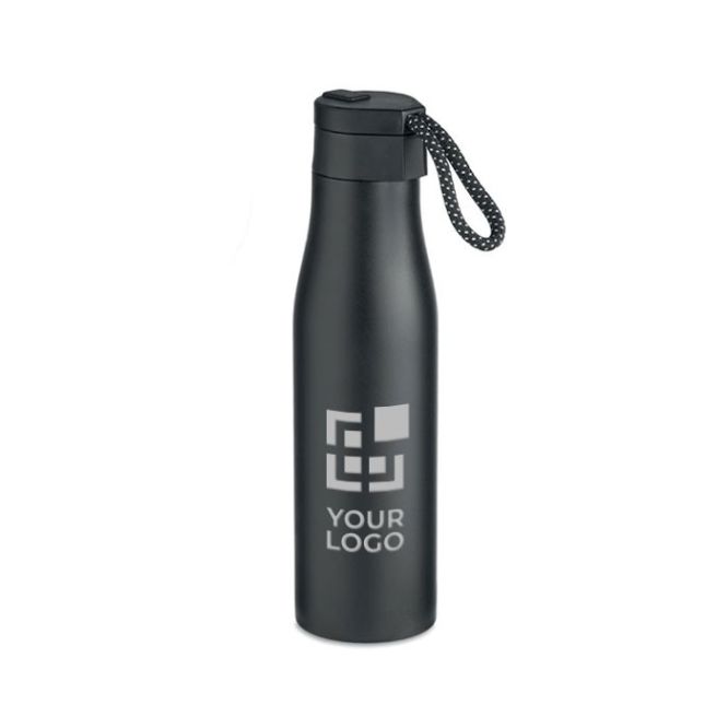 Bouteille en inox avec bouchon magnétique avec zone d'impression