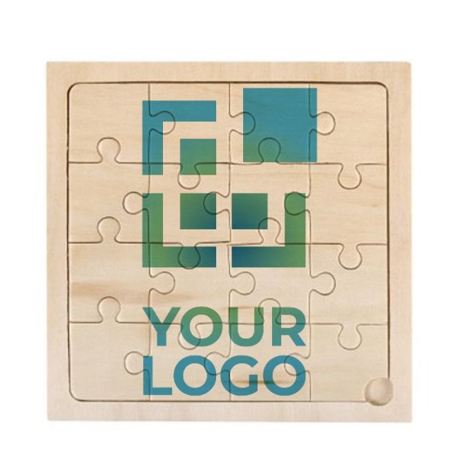 Puzzle personnalisé en bois de 16 pièces couleur bois