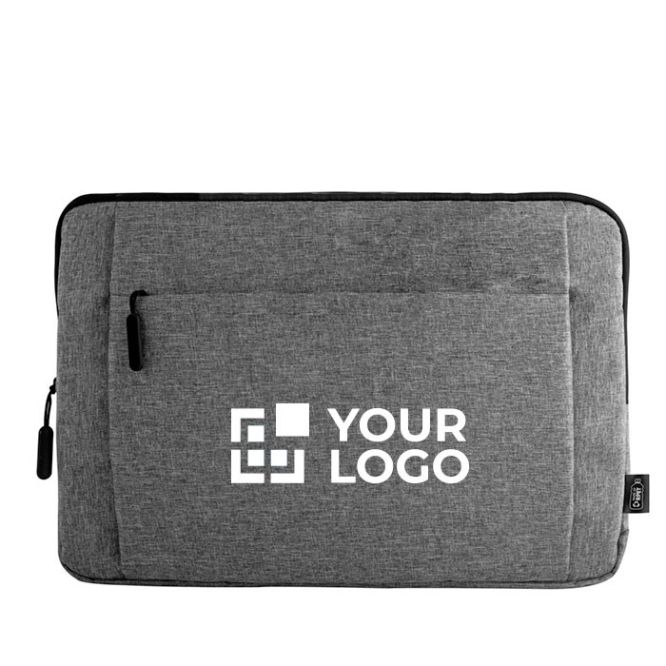 Pochette matelassée en polyester RPET vue avec zone d'impression