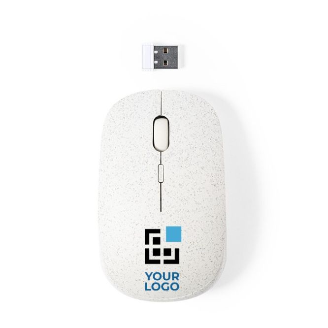 Souris publicitaire sans fil en canne de blé