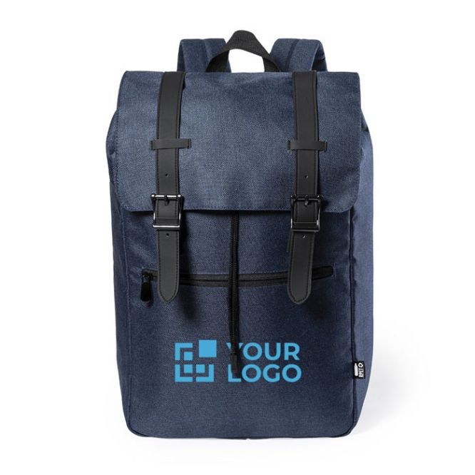 Sac à dos promotionnel style urbain recyclé couleur noir première vue