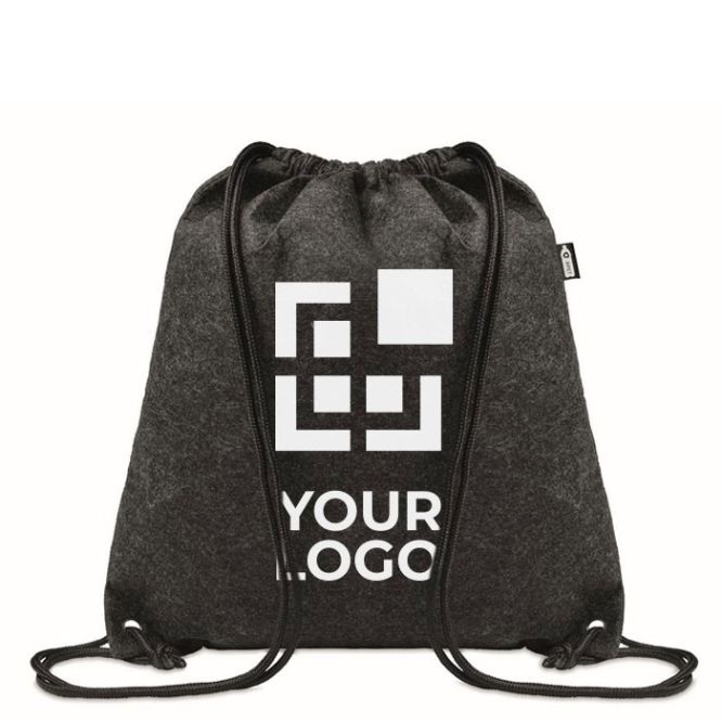 Sac cordon personnalisable en feutre RPET avec zone d'impression