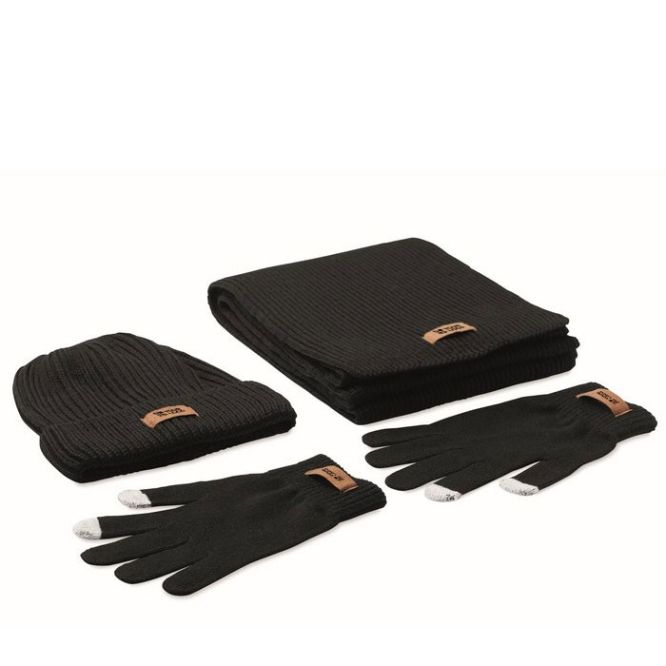 Ensemble de bonnet, écharpe et gants avec zone d'impression