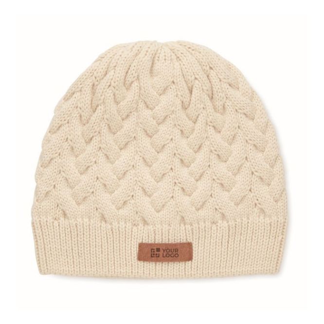 Bonnet tricoté en RPET avec zone d'impression