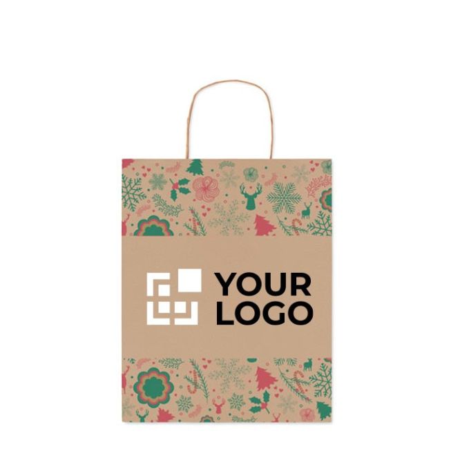 Sac en papier de Noël de taille moyenne