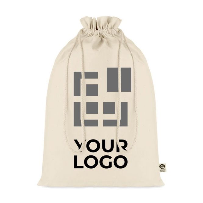 Grand sac cadeau couleur naturel avec zone d'impression