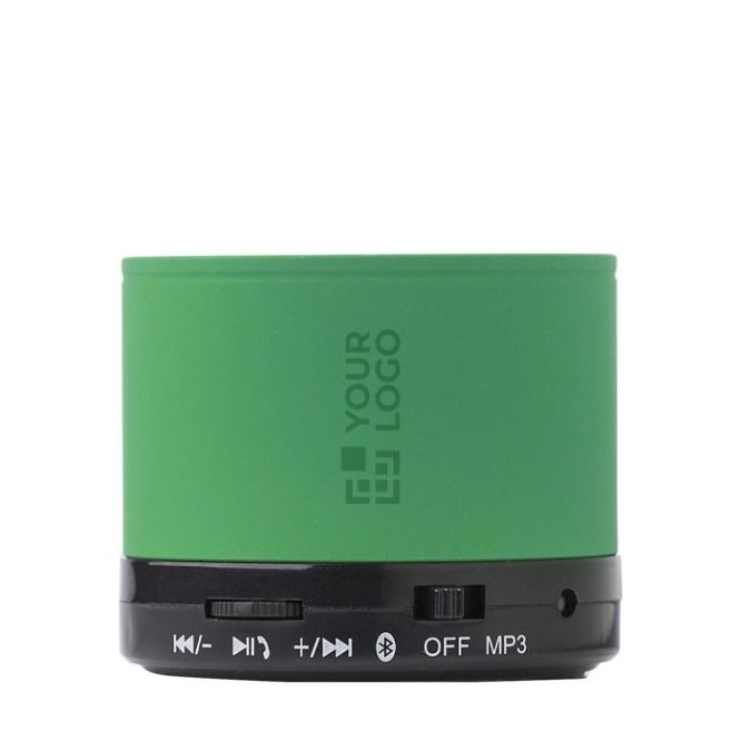 Enceinte en métal multifonction couleur vert avec zone d'impression