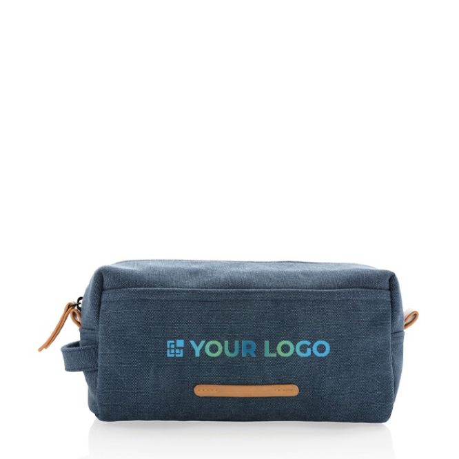 Trousse de toilette publicitaire en toile avec zone d'impression