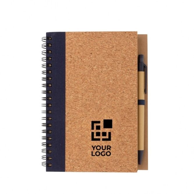 Carnet à spirale personnalisable avec couverture en liège 
