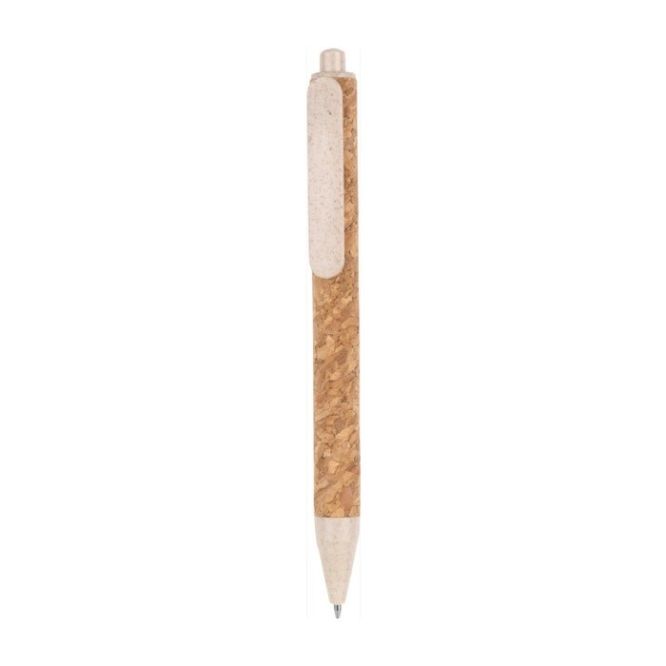 Stylo publicitaire en liège couleur naturel première vue