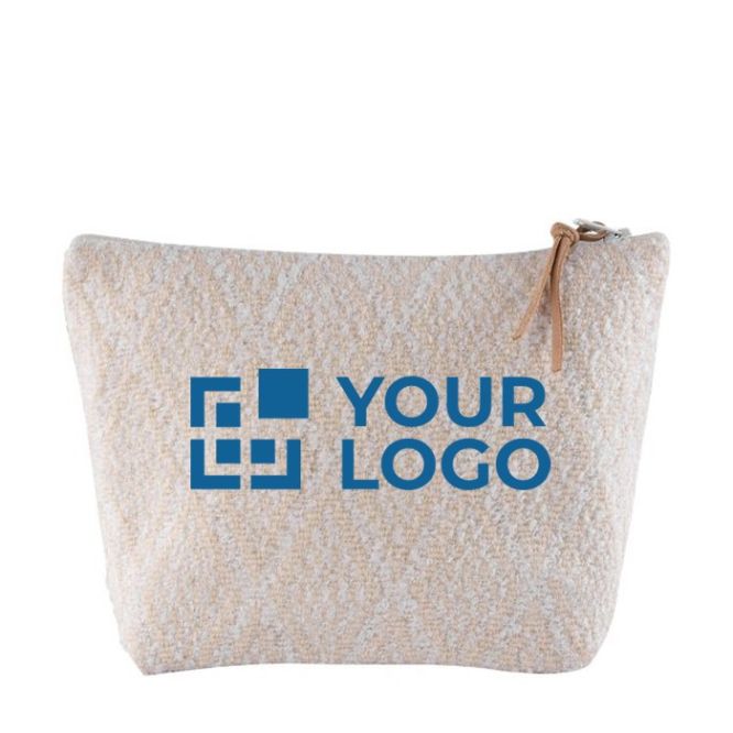 Trousse de toilette en coton au toucher doux avec zone d'impression