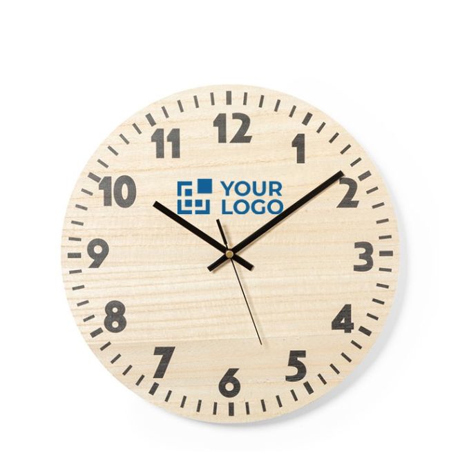 Horloge murale en bois à piles